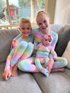 Rainbow Ombre with Stars - 2 Way Zip Long Sleeve Romper/Onesie