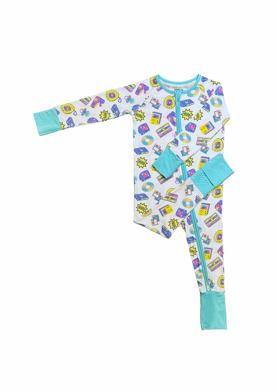 90's Kid - 2 Way Zip Long Sleeve Romper/Onesie