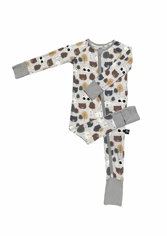 Beary Cute - 2 Way Zip Long Sleeve Romper/Onesie