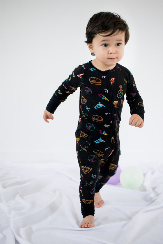 Neon Diner - 2 Way Zip Long Sleeve Romper/Onesie