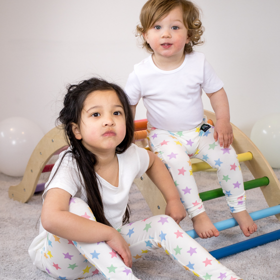 Pastel Rainbow Stars Bamboo Leggings