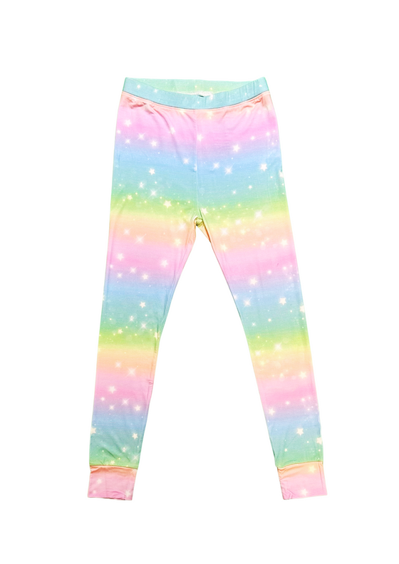 Two-Piece Long Sleeve Set - Rainbow Ombre with Stars